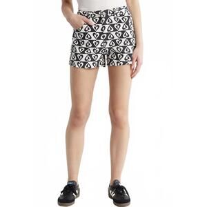 Tinseltown Print Relaxed Denim Shorts Black White Checker Heart NWT Size 3/26